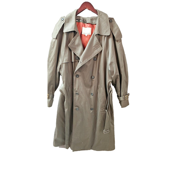 Classic London Fog Dark Khaki Zip Out Liner Men's Trench Coat Size 40 Regular - Picture 1 of 10